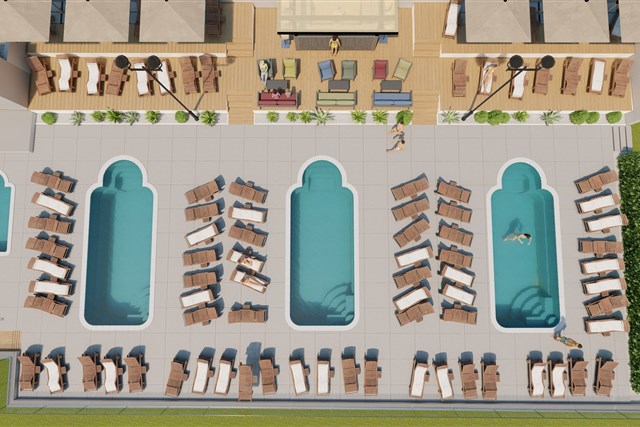 Apartmány MEDENA - vizualizace bazénového komplexu