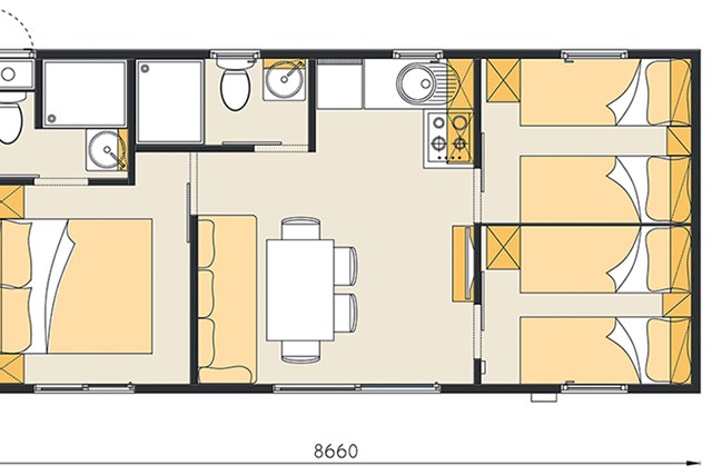 Mobilné domčeky MEDITERAN KEMP SELCE - mobilní domky - M.home 6(+2) COMFORT FAMILY